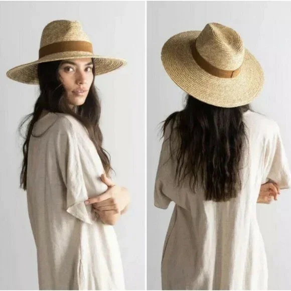 GIGI PIP Hat isla straw fedora in natural GIGI PIP NWT Isla 100% Straw Fedora Hat All Natural Wide  main image 4